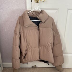 Women's Tan Puffer Jacket